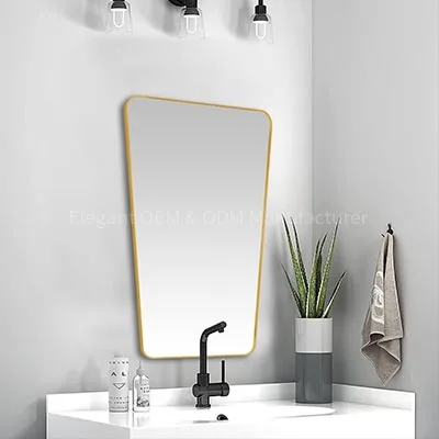 lam 956 Gold Irregular Bathroom Light Mirror