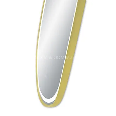 lam 957 Gold Framed Irregular led Mirror