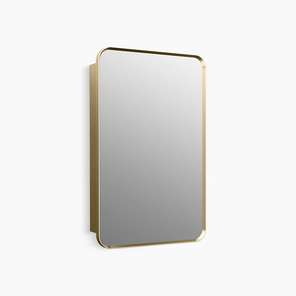 gold rectangle mirror cabinet without light